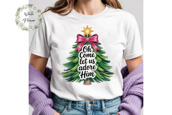 Adore Him Christmas Tree PNG Clipart for Illustrations