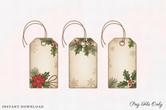 Christmas Holiday Gift Tag Clipart PNG