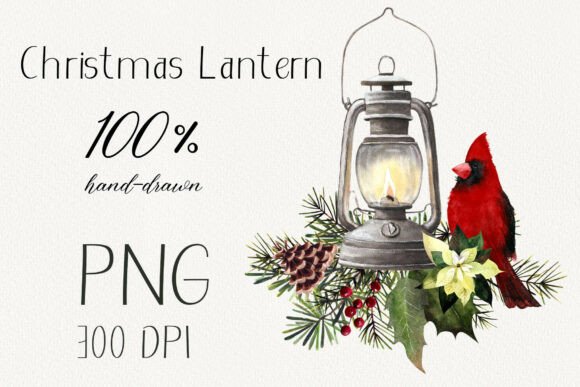 Christmas Lantern with Cardinal Illustrations Review
