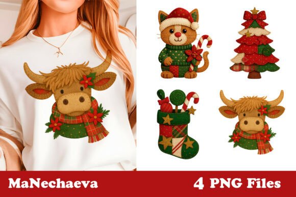 Christmas Patchwork Holiday Clipart: Essential Illustrations for Editorial Design