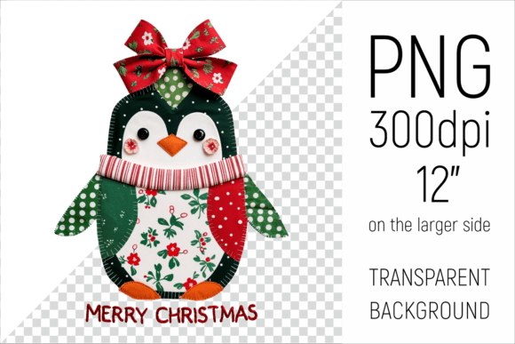 Christmas Patchwork Penguin Clipart Review for Digital Sellers