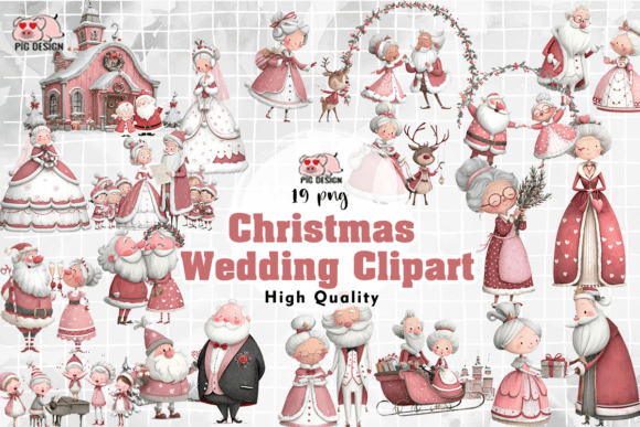 Christmas Wedding Clipart PNG for Illustrations