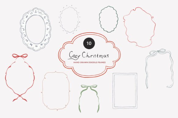 Cozy Christmas Watercolor Doodle Frames Review for Illustrations