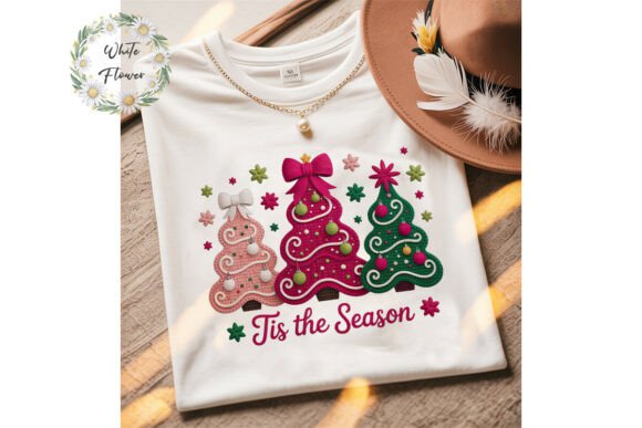Knitted Christmas Trees Sublimation PNG Review for Illustrations