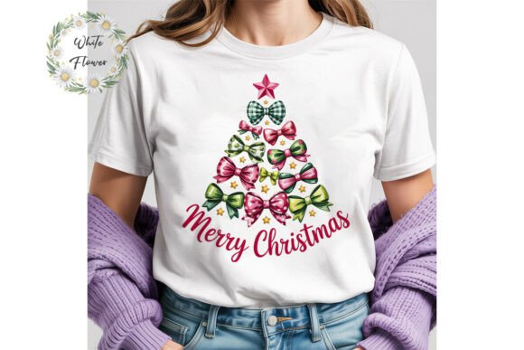 Merry Bow Christmas Tree PNG Clipart for Illustrations