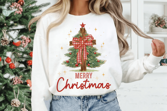 Merry Christmas Cross PNG, Faith Holiday Illustrations