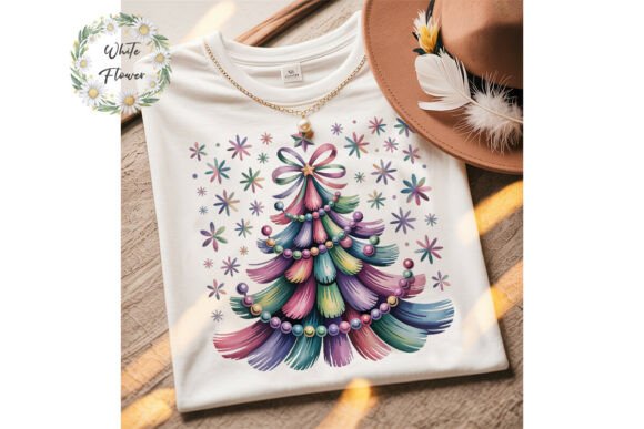 Pastel Christmas Tree Sublimation Design in Illustrations