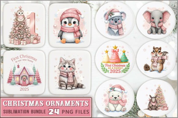 Pink Christmas Ornaments PNG Bundle: A Crafter’s Review of These Festive Illustrations