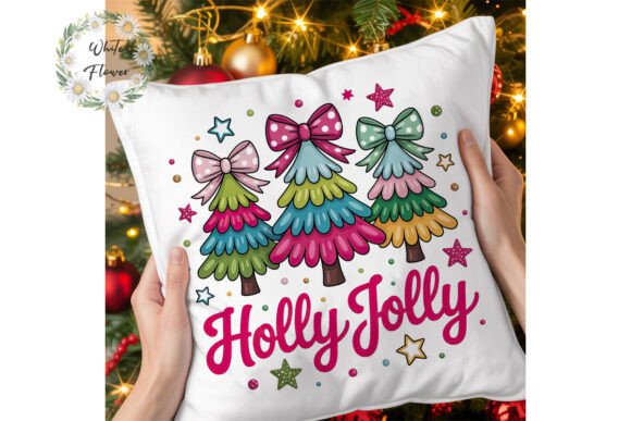 Pink Holly Jolly Christmas PNG Clipart for Illustrations