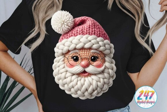 Pink Santa PNG Crochet Yarn Christmas Illustrations Review