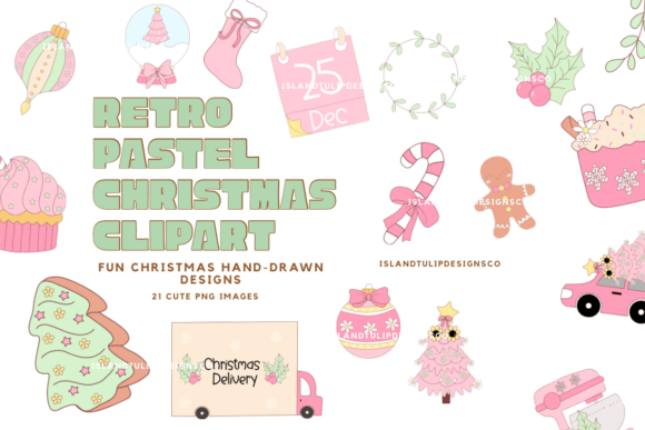 Retro Pastel Christmas Illustrations Review