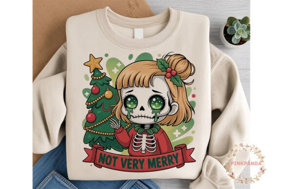 Sad Skeleton Christmas Girl Printable