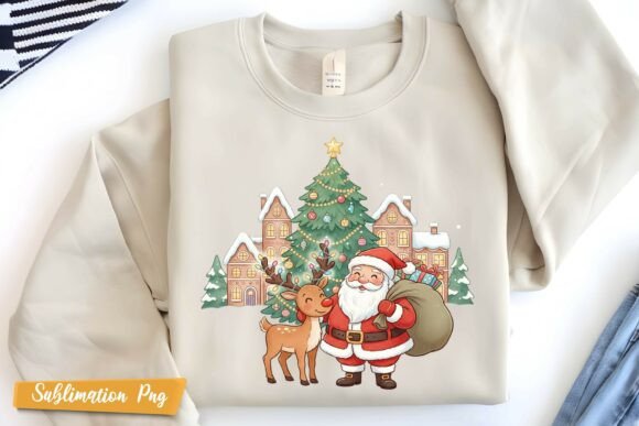 Santa Reindeer Christmas Town: A Review for Illustrations and Designers