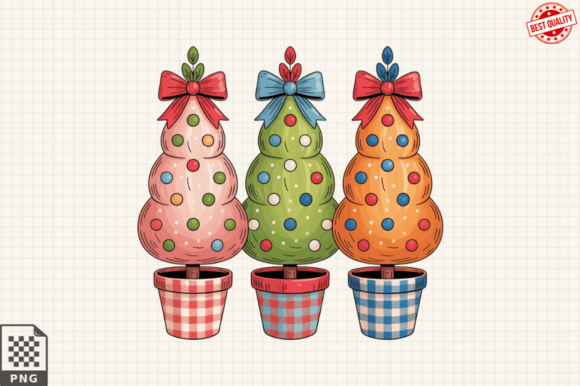 Whimsical Christmas Topiary Tree Clipart Illustrations Review